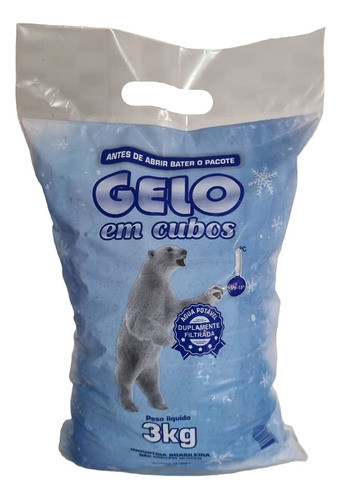 Saco Embalagem Gelo 3kg Com Alça Pacote C/1.000 Unidades 0