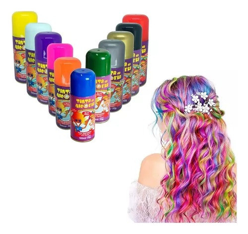 Tinta Spray Temporária Cabelo/barba Lavável - Cor Rosa 120ml 1