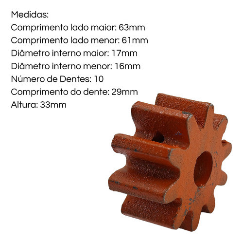 Pinhão Da Coroa P/ Betoneira Bm 180l - Metalpama Original 1