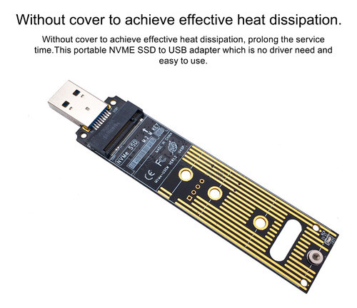 Adaptador Ssd Portátil Nvme Para Usb 3.1 Tipo A M.2 1