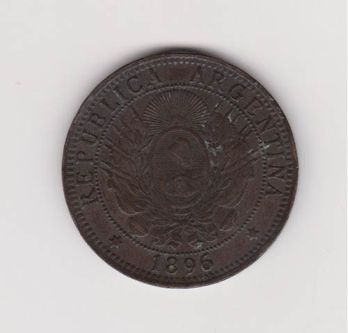 Moneda Argentina 2 Ctvs Año 1896 Excelente + 0