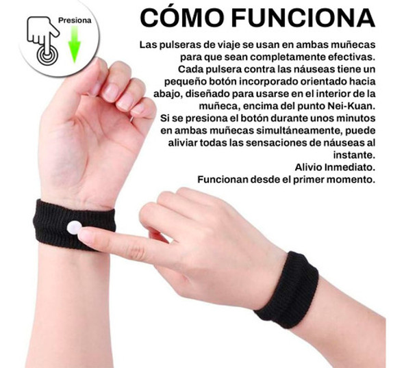 Muñequera Pulsera Evita Mareos Nauseas Viajes Largos 1
