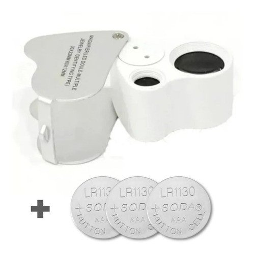 Lupa Alta Graduación Galileo Luz Led 30x 60x + Bateria Pila 0