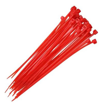 Abracadeira De Nylon 4,8x300mm Vermelha Pacote 100 Pecas 0