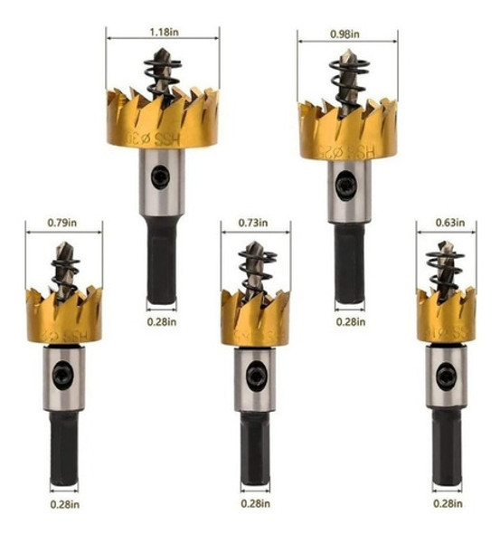 Serra Copo Para Ferro Aço Metal Binox 5 Pcs - Frete Grátis 1