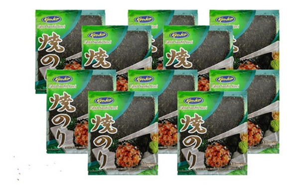 10 Alga Marinha Nori Temaki Sushi Kenko 10 Folhas - Nature 0