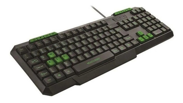 Teclado Multimedia Gamer Verde Y Negro Teclas Destacadas. 0