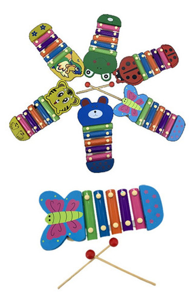 Xilofón Infantil Juguete De Madera Con Animales Cubeta Toys 1