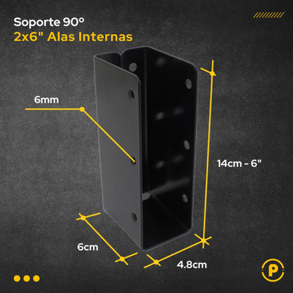Soporte Caja Cerrada Para Tirante 2x6 Vigas Techo X 14 1