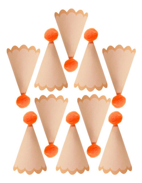 Mini Chapeu Pompom Laranja Para Docinhos Enfeite Festa 10 Un 0