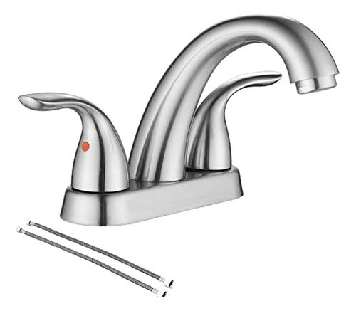 Canilla De Lavabo De Baño Acero Inoxidable Níquel Cepillado 0