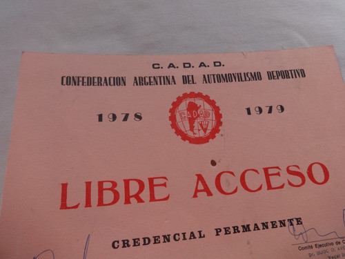Antigua Entrada Confederacion Automovilismo Deportivo Cadad 1