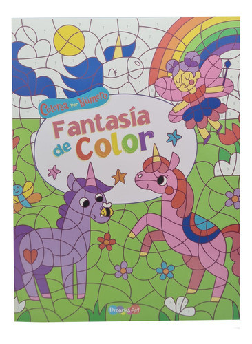 Libro Para Colorear Por Numero De Unicornios Fantasia Color 0