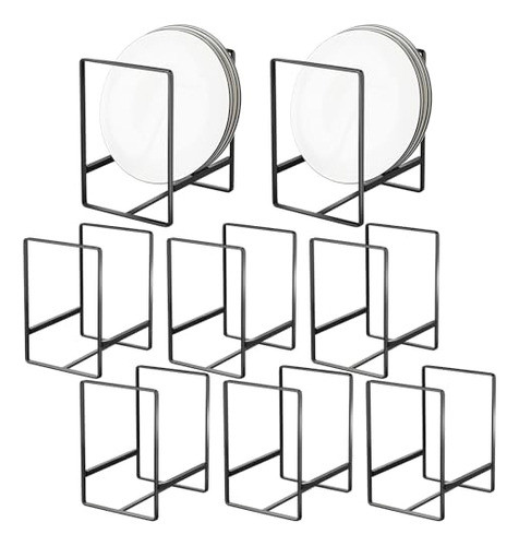 8 Piezas De Soportes Metálicos Platos, Organizador Ver... 0