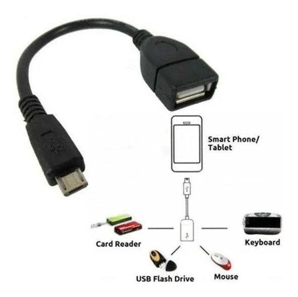 Mobilador Hub 4 Portas + Otg Micro Usb V8 Teclado Mouse Usb 1