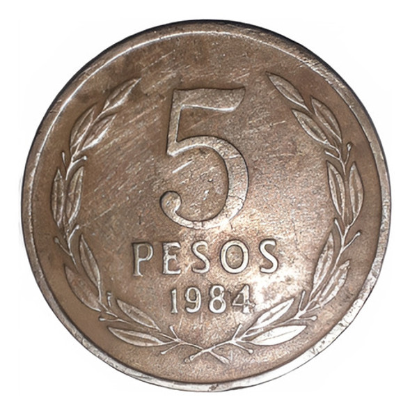 Moneda Chilena De 5 Pesos Del Año 1984 0