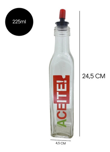 Aceitera Botella Aceite Vidrio C/gotero D+m Bazar Gourmet 1