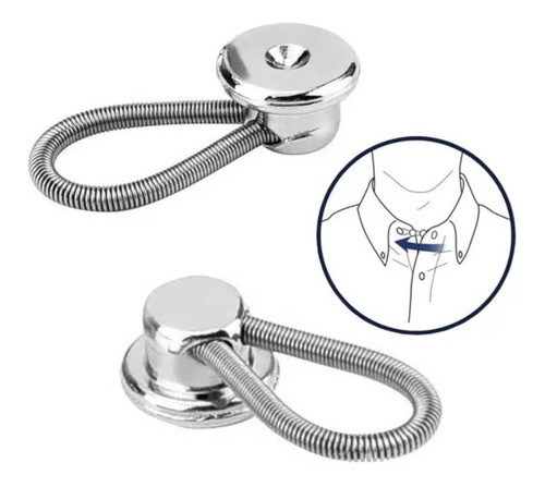 Botão Alargador Extensor Colarinho Camisa Em Aço Inoxidável 0
