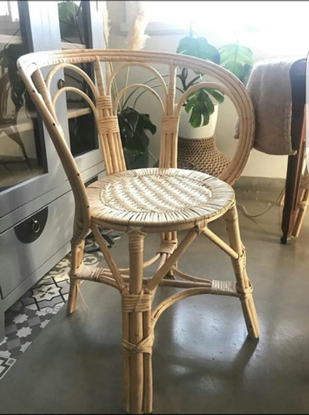 Silla Mar Del Plata De Mimbre. Asiento Circular De 40cm 1
