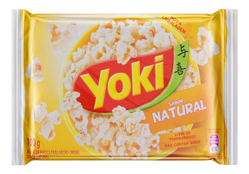 Kit C/ 2 Pipoca Para Micro-ondas Natural Yoki Pacote 100g 1