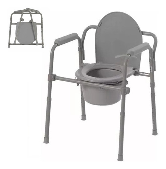 Silla Sobre Water Eleva Inodoro Ducha Hierro 150k Plegable 0