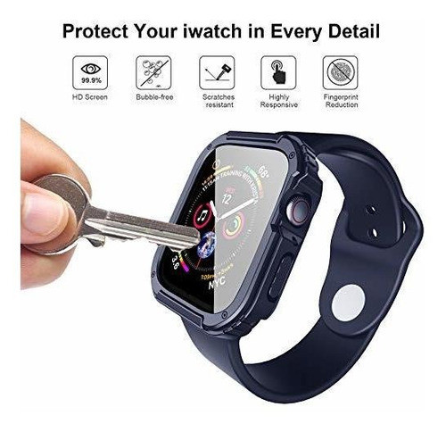 Funda Resistente Para Apple Watch 44mm 4 5 6 Se Blue 1