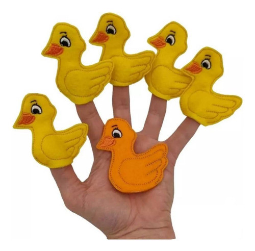 Títeres De Dedo La Familia De Patitos Set X6 Canciones 0