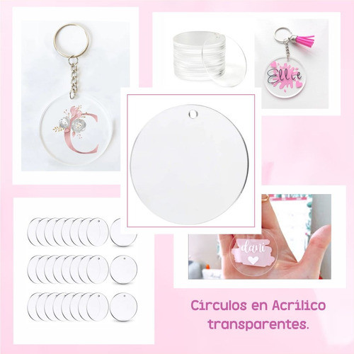 Acrílico Circulo 4cm, 50 Pzas. 1