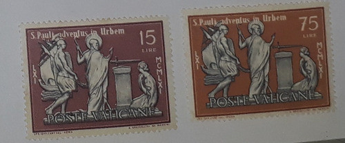 2 Selos Antigos Vaticano S Pauli Adventus In Urbem - 1961 0