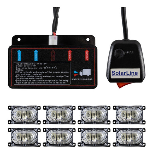 Baliza 8 Modulos Led 3w 24w P/policia Seguridad Nl303-8-azul 0
