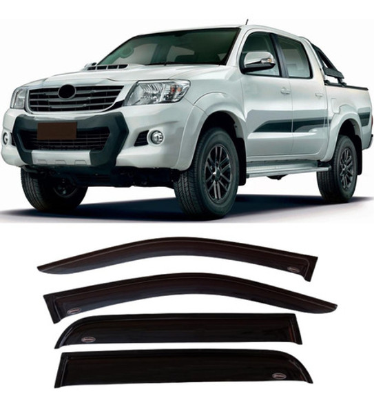 Deflectores De Ventanas Adhesivos (x4) Hilux 2005 Al 2015 0