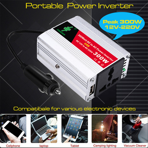 Inversor Automático Usb Portátil De 300w Dc12v.ac220v 1