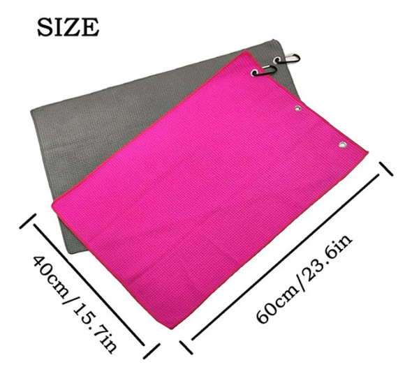 Hyypme 2 Pack Tri-fold Golf Towel Set, Microfiber Cloth Waff 1