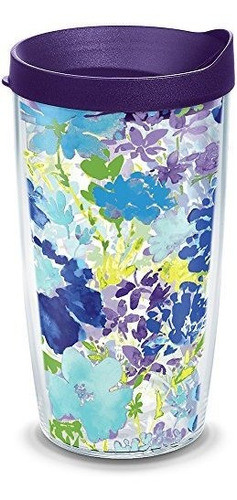 Tervis 1290785 Fiestapurple Floral Vaso Con Envoltura Y Tapa 0