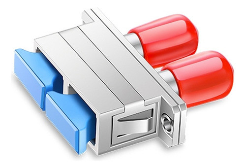 Acoplador Óptico Duplex Híbrido Sc St Pc Com Flange 1