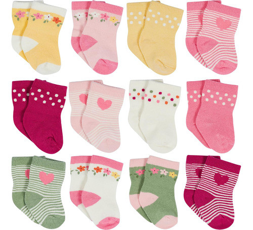 Calcetines Tipo Botín Unisex Onesies Brand Para Bebé, 12 Par 0