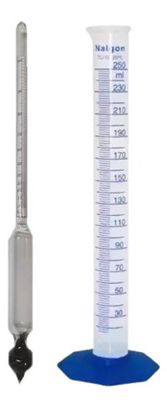 Densimetro P/ Cachaça Gay Lussac 0-100 + Proveta 250 Ml 0