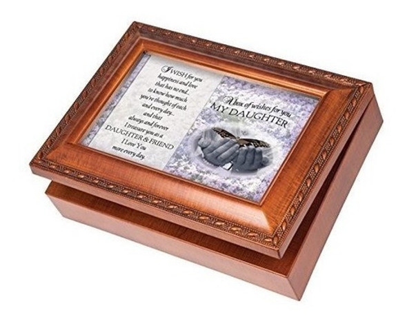 Mi Hija Mariposa Hecha De Madera Joyas Caja De Musica Repro 0
