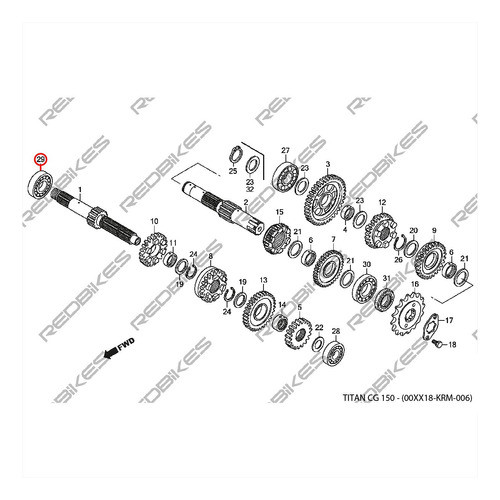 Ruleman Caja Cambio Honda Titan Cg 150 Esd Original R1 1