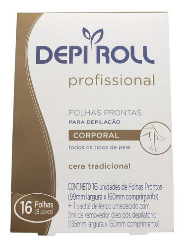 Folhas Depilatórias Corporal Depi Roll Tradicional 8 Pares 0