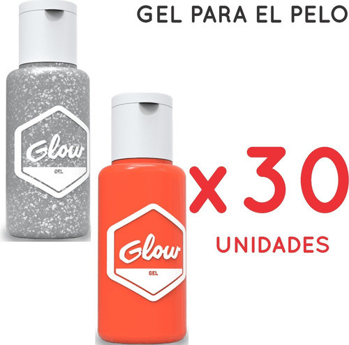 30 Gel Look Glow - Gel Para Cabello - Fluo - Glitter 1
