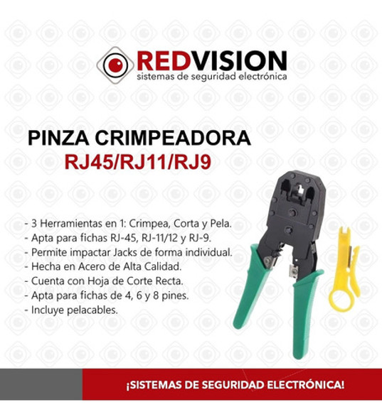 Pinza Crimpeadora  Rj45 Rj11 + Pelacables - Redvision 1