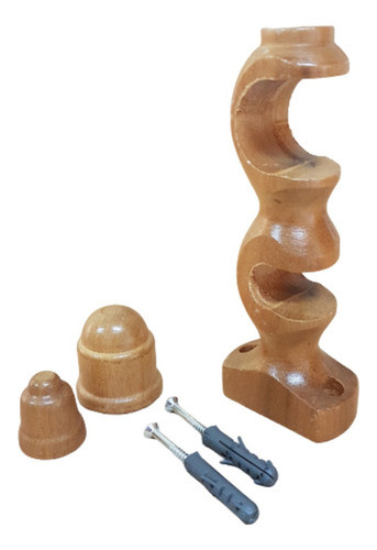 Kit Varão Duplo 2,00 Mts 28mm (grosso) Suporte Madeira Claro 1