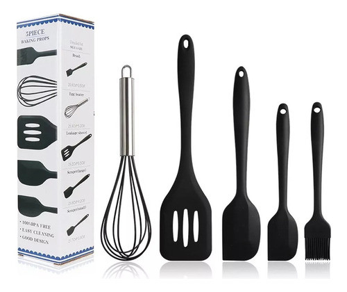 Juego Set X 5 Utensilios Reposteria Silicona Calidad Premium 0