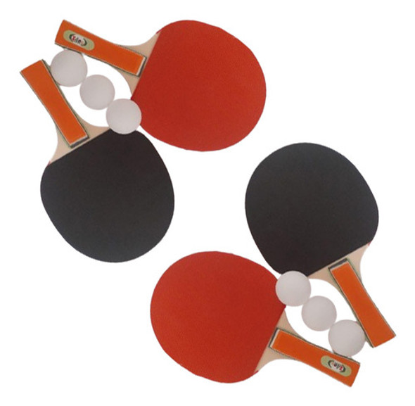 Kit 4 Raquetes De Ping Pong Tênis De Mesa E 6 Bolinhas 0 Kit 4 Raquetes De Ping Pong Tênis De Mesa E 6 Bolinhas 0