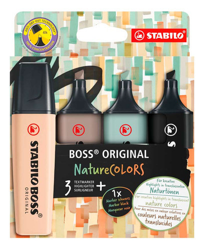 Marcador Resaltador Stabilo Boss Nature X4 Serviciopapelero 0