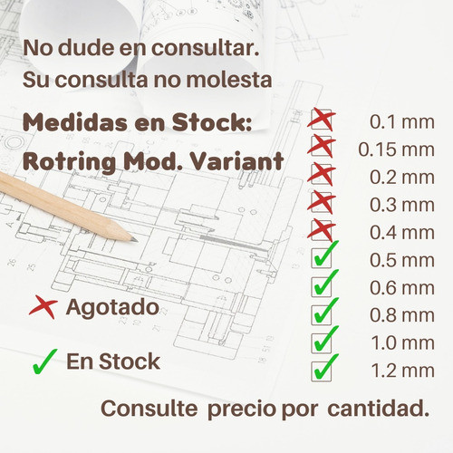 Repuesto P/estilógrafo Rotring Mod. Variant - Puntera 0.5 Mm 1