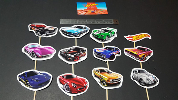 Adorno Cupcake Deco Hot Wheels Autitos X12u 0