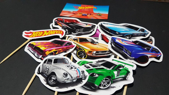 Adorno Cupcake Deco Hot Wheels Autitos X12u 1