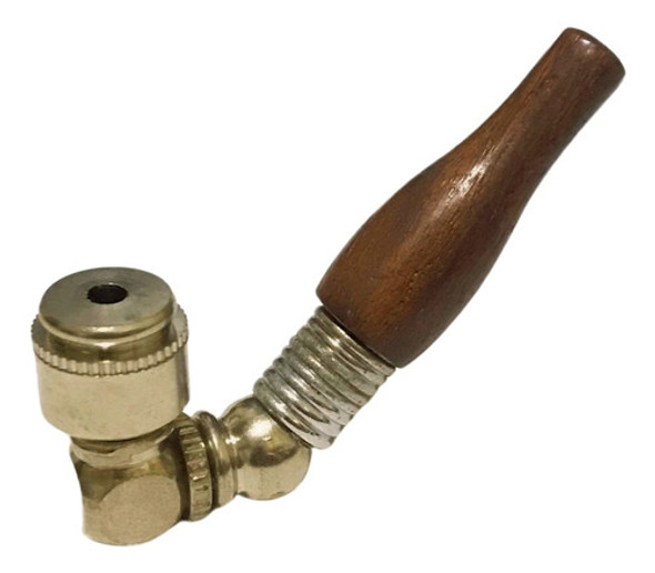 Pipe Cachimbo De Metal Com Bico De Madeira + 5 Telinhas 0